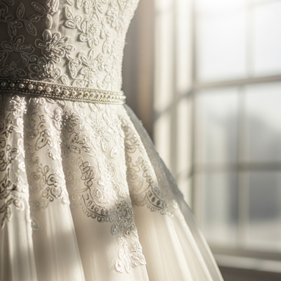 A vintage wedding gown