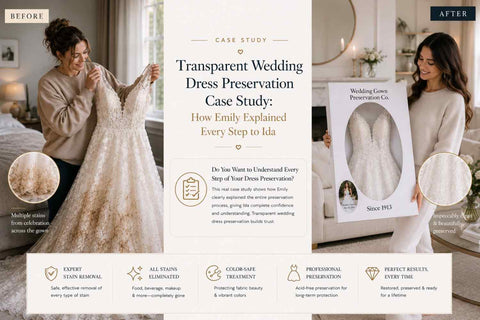 Transparent Wedding Dress Preservation Case Study: How Emily Explained Every Step to Ida